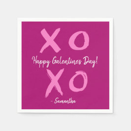 Magenta roze XOXO - Happy Galentine's Day Cute Servet