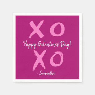 Magenta roze XOXO - Happy Galentine's Day Cute Servet