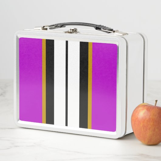 Magenta Roze Zwart Wit Verticaal Racing Stripes (In situ)