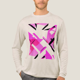 Magenta Roze Zwarte Vormen Abstract MCM-geïnspiree Tri-Blend Shirt