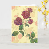 Magenta Rozen Art Note Kaart (Gele Bloem)