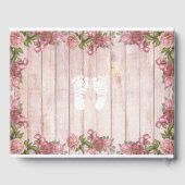  Magenta Rozen Baby shower van hout Gastenboek (Achterkant)