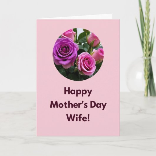 Magenta Rozen Moederdagkaart Kaart (Voorkant)