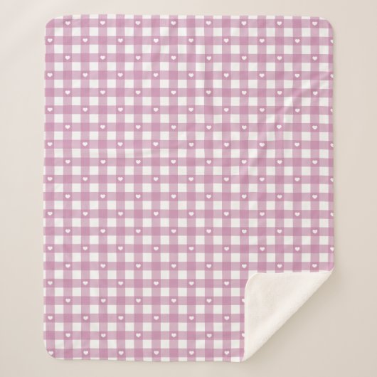 Magenta Ruitjes Sherpa Deken (Voorkant)