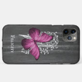 Magenta Rustic Butterfly - Aangepast Case-Mate iPhone Case (Achterkant (horizontaal))