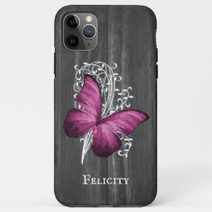 Magenta Rustic Butterfly - Aangepast Case-Mate iPhone Case