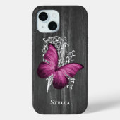 Magenta Rustic Butterfly - Aangepast Case-Mate iPhone Case (Achterkant)