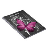 Magenta Rustic Butterfly - Aangepast Notitieboek (Rechterzijde)