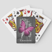 Magenta Rustic Butterfly - Aangepast Pokerkaarten (Achterkant)