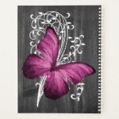 Magenta Rustic Butterfly Personalized Planner (Achterkant)