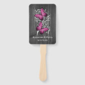Magenta Rustic Butterfly Wedding Favor Hand Fan Handwaaier (Voorkant)
