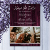 Magenta Rustic Foto slaat de datum op Save The Date