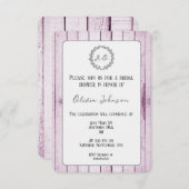 Magenta Rustic Monogram Bridal Shower Kaart (Voorkant / Achterkant)