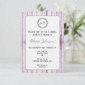 Magenta Rustic Monogram Bridal Shower Kaart (Staand voorkant)