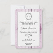Magenta Rustic Monogram Bridal Shower Kaart (Voorkant)