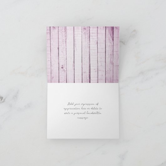 Magenta Rustic Monogram Weddenschap Bedankt (Binnen)