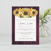 Magenta Rustic Sunflower Baby shower Uitnodiging (Staand voorkant)