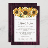 Magenta Rustic Sunflower Baby shower Uitnodiging (Voorkant / Achterkant)