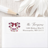 Magenta Rustieke Bogen en Bloesems Etiket (Insitu)