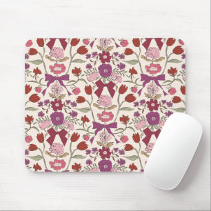 Magenta Rustieke Bogen en Bloesems Muismat
