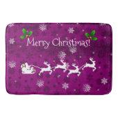 Magenta Santa's Sleigh and Reindeer Bath Mat (Voorkant)