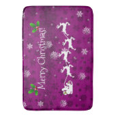 Magenta Santa's Sleigh and Reindeer Bath Mat (Voorkant Verticaal)