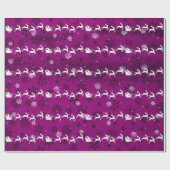 Magenta Santa's Sleigh and Reindeer Wrapping Paper Cadeaupapier (Vlak)