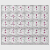 Magenta Schattige Snowman Christmas Wrapping Paper Cadeaupapier (Vlak)