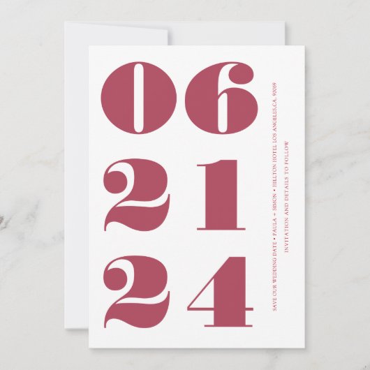 Magenta schoon elegant modern en minimalistisch kaart (Voorkant)