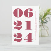 Magenta schoon elegant modern en minimalistisch kaart (Staand voorkant)