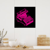 Magenta-schrijfmachine Poster (Keuken)