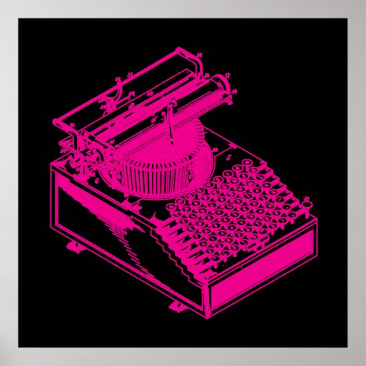 Magenta-schrijfmachine Poster (Voorkant)