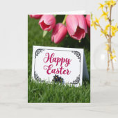Magenta Script Lentekaart Kaart (Gele Bloem)