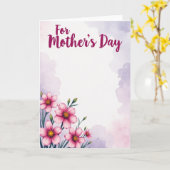 Magenta Script Moeders Kaart (Gele Bloem)