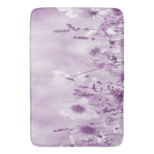 Magenta Shaded Wild Flowers Badmat (Voorkant Verticaal)