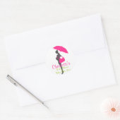 Magenta Silhouette Baby shower Stickers (Envelop)