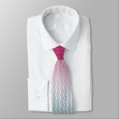 Magenta Silver Blauwgroen Stropdas (Gebonden)