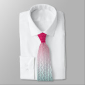 Magenta Silver Blauwgroen Stropdas (Gebonden)