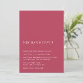 Magenta Simple Elegant Modern Wedding Kaart (Staand voorkant)