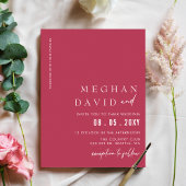 Magenta Simple Elegant Modern Wedding Kaart