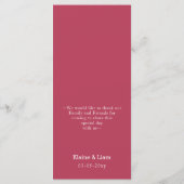 Magenta Simple Modern Wedding Menu (Achterkant)