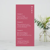 Magenta Simple Modern Wedding Menu (Staand voorkant)