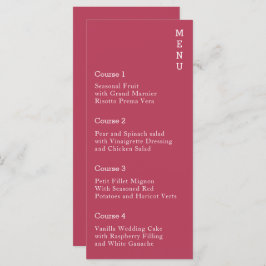 Magenta Simple Modern Wedding Menu