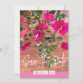 magenta sinaasappel bougainvillea of papierbloem save the date (Voorkant)