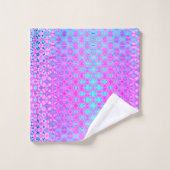 Magenta, Sky Blue en Navy Geometric Bad Handdoek (Wasdoekje)