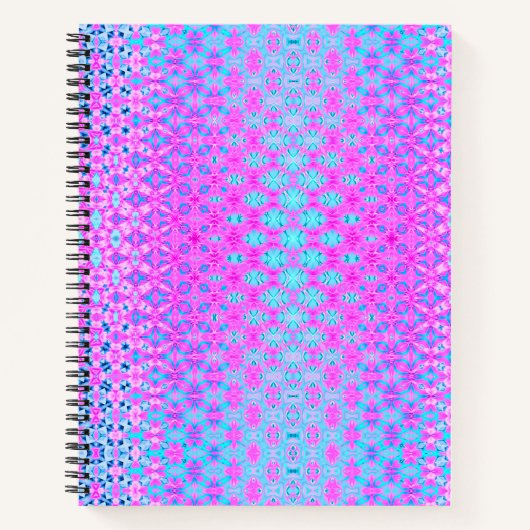 Magenta, Sky Blue en Navy Geometric Notitieboek (Voorkant)