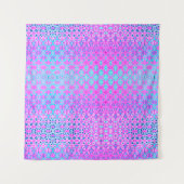 Magenta, Sky Blue en Navy Geometric Wandkleed (Voorkant (horizontaal))