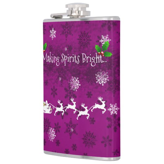 Magenta-slang en rendierfles heupfles (Links)