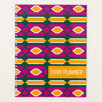 Magenta, Smaragd en Goldenrod geometrisch patroon Planner