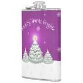 Magenta Sneeuw Kerstboom Fles Heupfles (Links)